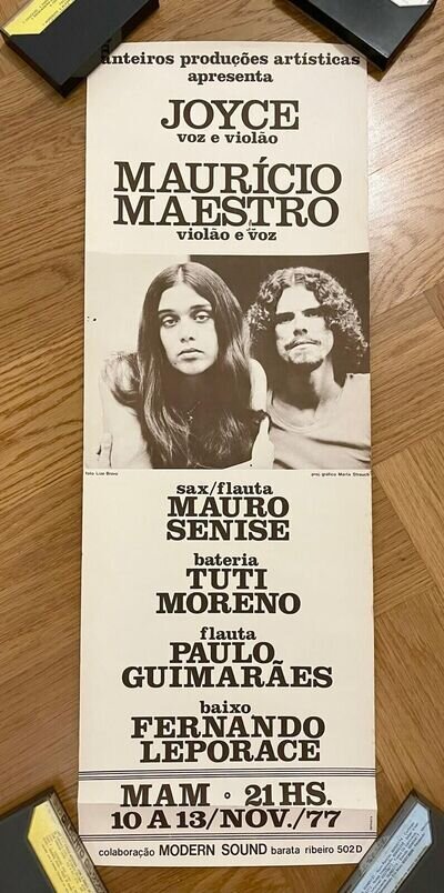 RARE POSTER / 1977 / JOYCE MORENO / MAURICIO MAESTRO / BRAZIL