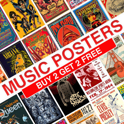 Classic Music Concert Poster Retro Rock Vintage Wall Art Print