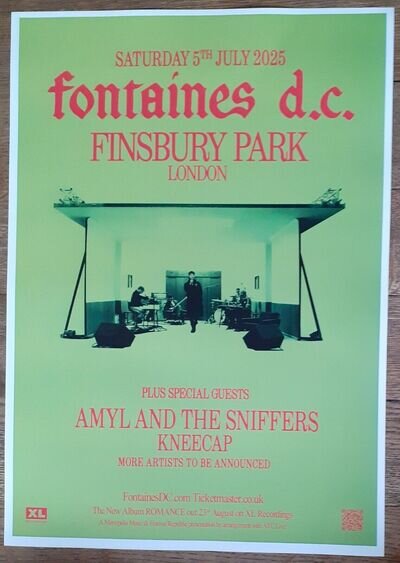 Fontaines D.C. - live music band show 2025 promotional tour concert gig poster