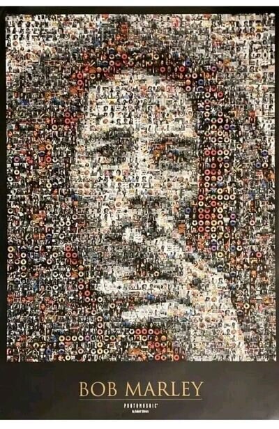 Rare Bob Marley Poster By Robert Silvers Photomosaic