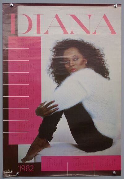 Diana Ross Poster Original Vintage Capital Records Promotion Calendar 1982