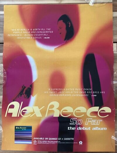 SO FAR ~ ALEX REECE Original 1996 Quango Promo Poster [Drum n Bass] RARE & VG+ 