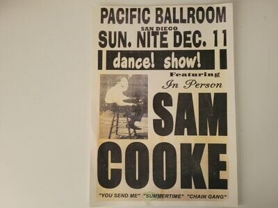 Sam Cooke 1960s repro concert poster