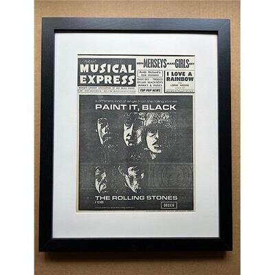 ROLLING STONES PAINT IT BLACK - NME (FRAMED) POSTER SIZED original NME cover fro