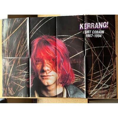 NIRVANA KERRANG PIN-UP POSTER -large KURT COBAIN pull out poster so it is folded