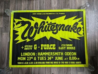 Original WHITESNAKE 1980 Hammersmith Odeon Concert Poster (Gary Moore/G-Force)