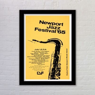 Framed Newport Jazz Festival 1965 Concert Poster Wall Art Picture Jazz Music