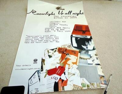 RAZORLIGHT ORIGINAL MINT GIANT POSTER UP ALL NIGHT PROMO 51x76cm GOLDEN TOUCH