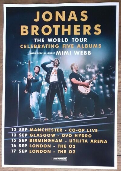 Jonas Brothers - live band music show 2024 promotional tour concert gig poster