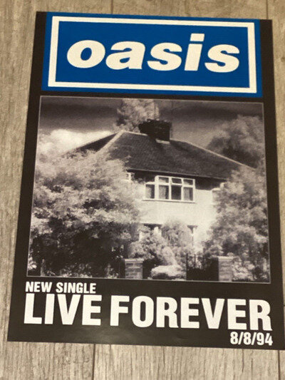 Oasis - Live Forever — promotional poster 1994 collectors item,music memorabilia