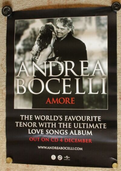 ORIGINAL LARGE 'ANDRE BOCELLI' PROMO POSTER - "AMORE"