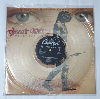 Great White - Heart The Hunter - UK Ltd 12" Clear Vinyl + Poster