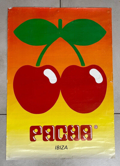 Ibiza poster rare vintage Pacha cherries - 1994