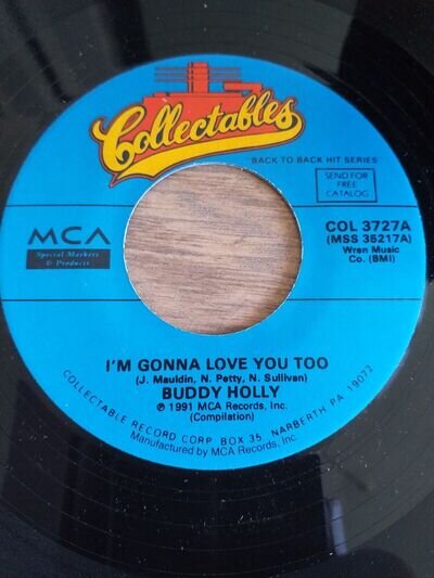 MCA - Buddy Holly - 45 rpm 7" Single Vinyl Record - Heartbeat