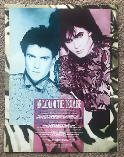 ARCADIA ~ THE PROMISE 1986 Full page lyric poster DURAN DURAN