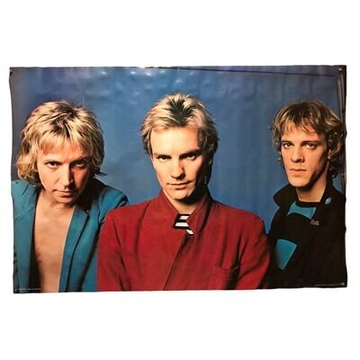 Vintage THE POLICE Band Poster 1980s Original Pace Minerva 24"x36" Rare