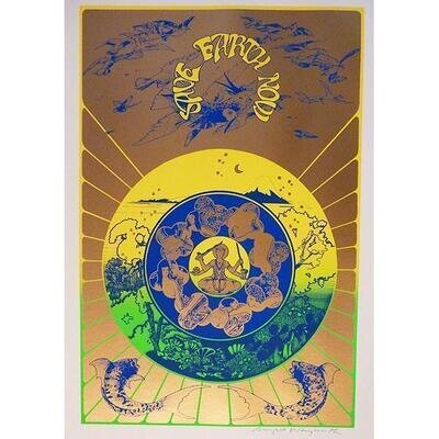 Hapshash Screen printed poster - Save Earth Now 1967 Signed by Nigel Waymouth