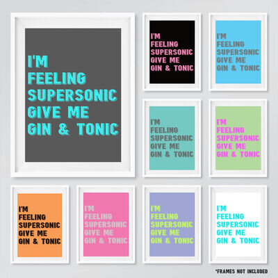 OASIS SUPERSONIC GIN & TONIC SONG LYRIC RETRO POP ART POSTER PRINTS GREAT GIFTS!