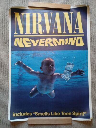 Nirvana Poster Original UK Nevermind Album Promo Smells Like Teen Spirit 1991