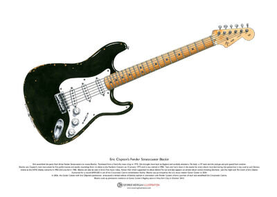 Eric Clapton’s Fender Stratocaster 'Blackie' ART POSTER A3 size