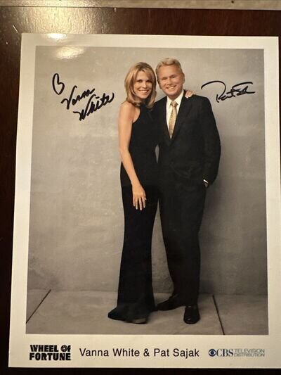 WHEEL OF FORTUNE-Autographed/Signed 8 X 10 PHOTO-PAT SAJAK/VANNA WHITE