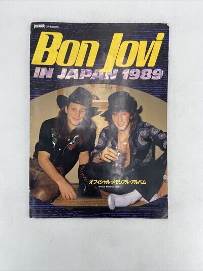 Bon Jovi in Japan 1989 Official Memorial Album Book w Poster Damage