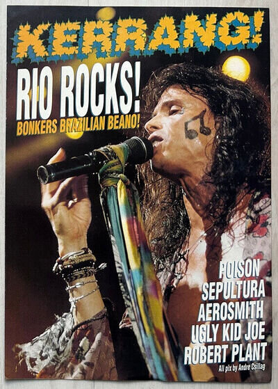 RIO ROCKS ~ 1994 8-Page poster pullout AEROSMITH POISON SEPULTURA UGLY KID JOE