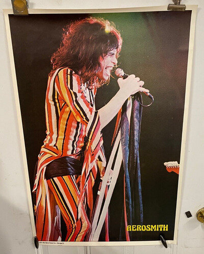 Aerosmith Steven Tyler Poster 1976 Mid-West Poster Chicago IL 35 X 23 Rare