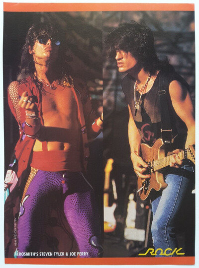 AEROSMITH STEVEN TYLER JOE PERRY LIVE / BON JOVI MAGAZINE PINUP POSTER CLIPPING