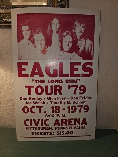 Vintage Concert Poster-The Eagles The Long Run Tour, Pittsburgh '79