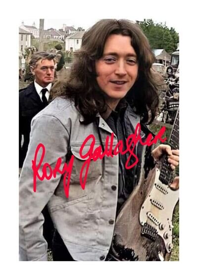 Rory Gallagher 77 A4 reproduction autograph mounted poster with choice of frame