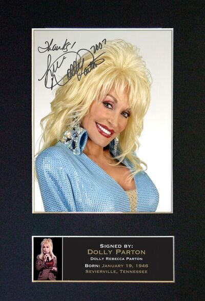 DOLLY PARTON Signed Autograph Mounted Photo Reproduction A4 Print 239