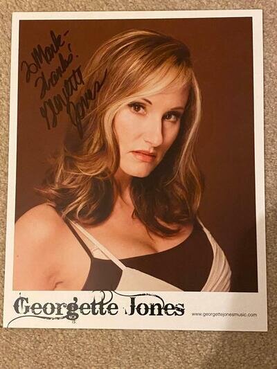 GEORGETTE JONES AUTOGRAPHED PHOTO CARD 10 X 8 (SIGNED TO MARK) GEORGE JONES