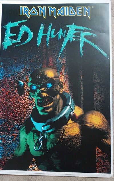 Rare IRON MAIDEN - ED HUNTER - Poster - Excellent Condition 1999