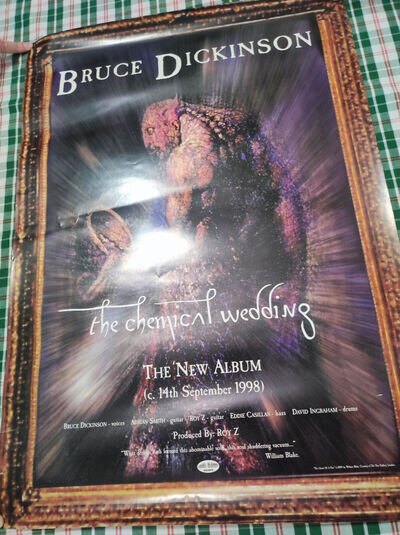 Bruce Dickinson (Iron Maiden) Chemical Wedding original promo poster MINT RARE!