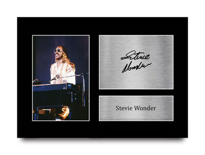 Stevie Wonder Signed Pre Printed Autograph A4 Photo Display Gift For a Pop Fan