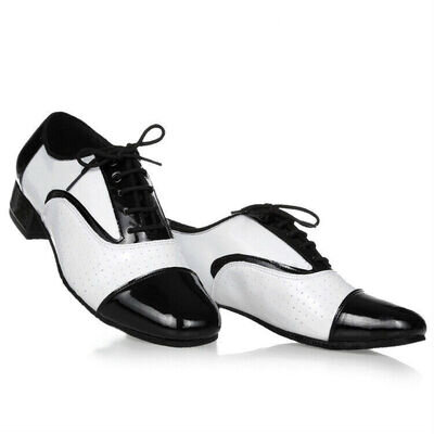 Men Ballroom Dance Shoes Leather Latin Waltz Tango Low Heel Breathable Soft New