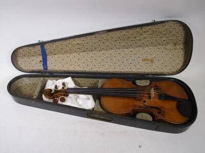 Old 4/4 violin, violin, H. Glotelle, approx. 60 cm + violin case 1G8620