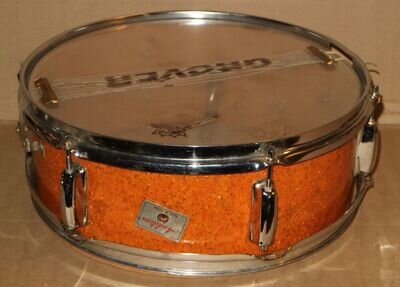 Vintage Audition Snare Drum Orange Gold Sparkle Japan AS IS for parts Repair