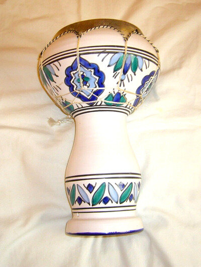 Porcelain Drum with stretched skin on top - 11.5" tall