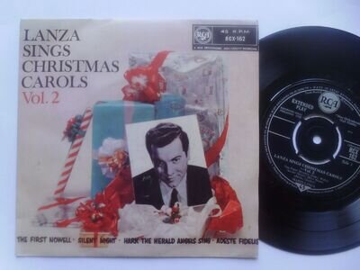 Mario Lanza Sings Christmas Carols Vol 2 EP RCA RCX162 EX/EX 1950s picture sleev