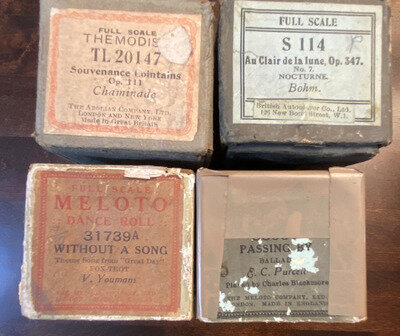 Pianola Music Rolls Collectable Vintage Music Format x 4 See Titles Below