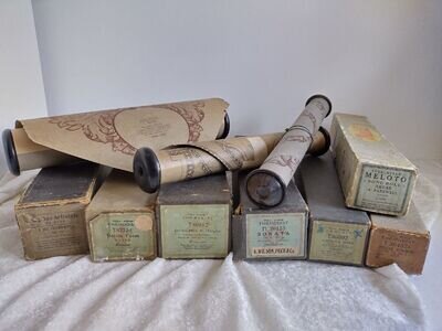 10 Pianola rolls - Various sizes Music Tunes Boxed Crafts Ephemera Junk Journals