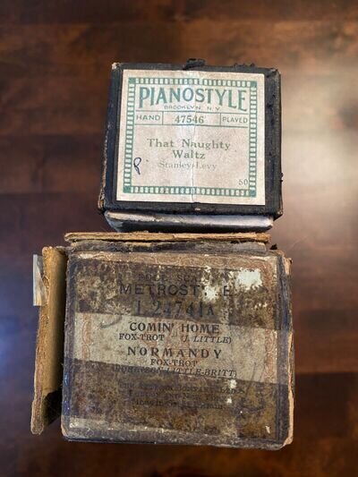 Pianola Music Rolls Collectable Vintage Music Format Naughty Waltz & Normandy