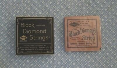 NOS VINTAGE BLACK DIAMOND VIOLIN STRINGS SET NO. N719 WITH BOX