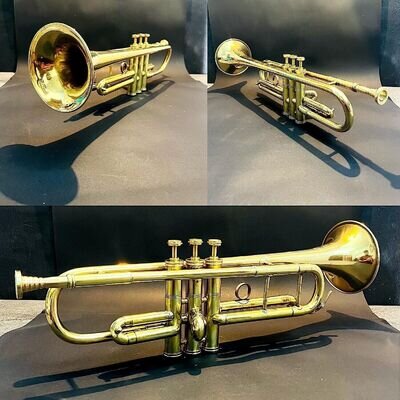 Polished Brass Trumpet Military Antique Musical Instrument Vintage Bugle 3 Valve