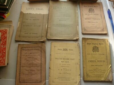 Six old opera programs. Late 1800's