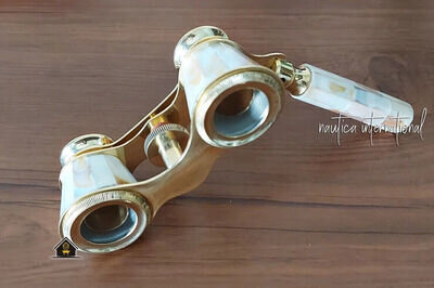 Ladies Choice brass opera glasses with mother of pearl-Nautical binocular Gift