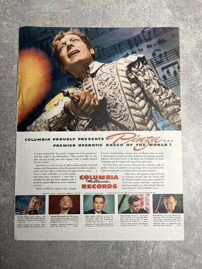 Ezio Pinza - Columbia Records - Vintage Advertising - Original Advert - 1944