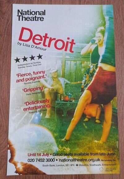 DETROIT Original West End Theatre poster: SUPER RARE